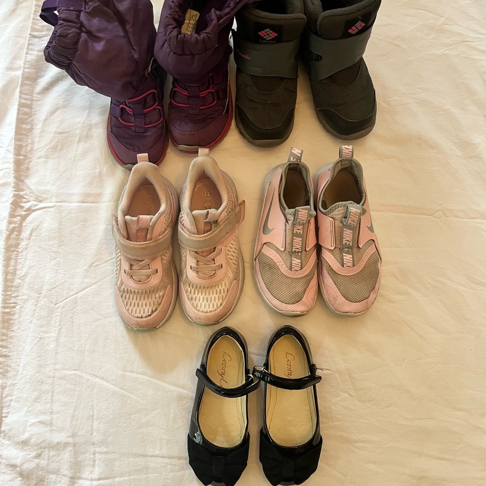 Toddler Girl Shoes Size 11 – Nike, Columbia, Dressy & Winter (5-Pair Bundle)